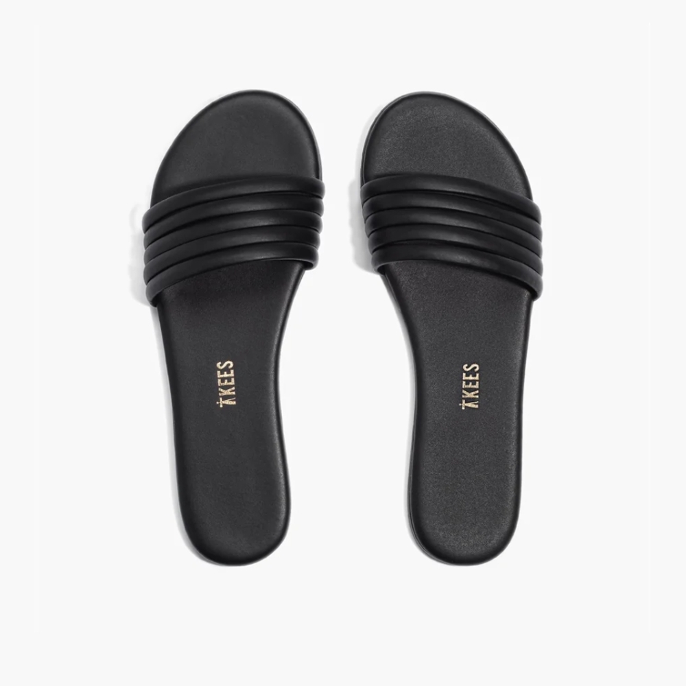 TKEES Women's Serena Black Slide Sandals